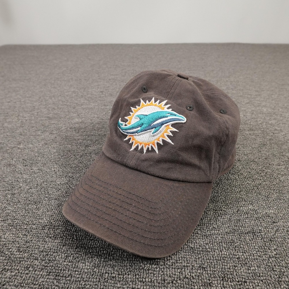 Miami‎ Dolphins Hat Cap Strap Back Mens One Size Dad Hat Brown NFL Football '47